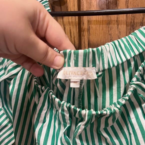 Olivaceous Green Striped Blouse - Picture 2 of 2